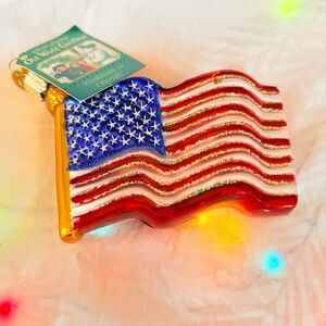 Old World Christmas Star Spangled Flag Ornament